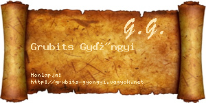 Grubits Gyöngyi névjegykártya